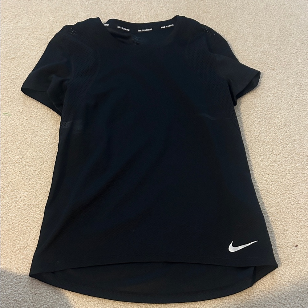 Nike Black Short Sleeve Training Tee with White Swoosh